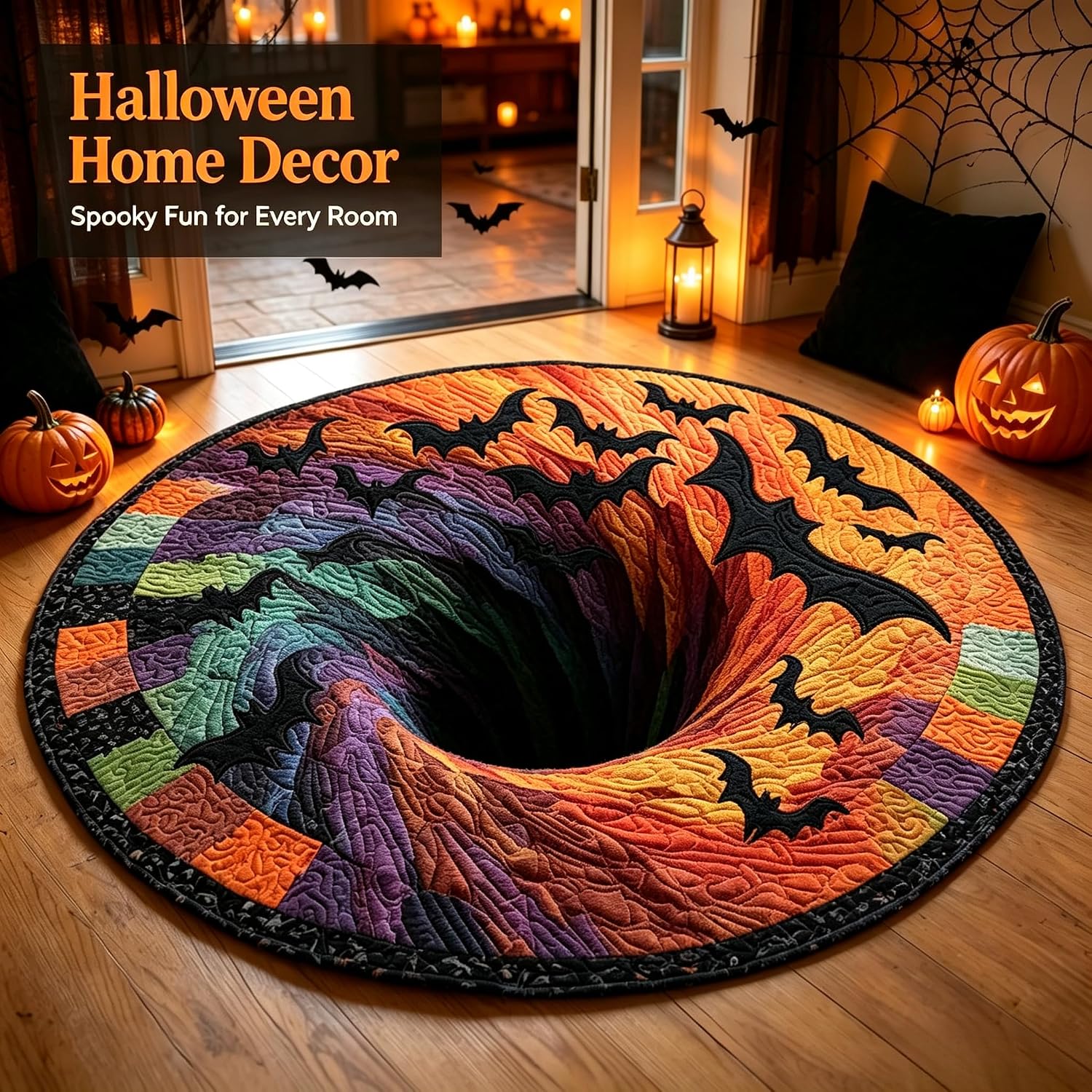 3D Printing Online Design - Halloween 3D-Optische Illusion Schachbrettmuster Runder Teppich