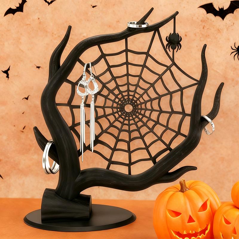 3D Printing Web - Präzisions-3D-Gedruckter Spinnennetz-Schmuckständer Halloween-Dekoration Wasserdichter Kratzfester Organizer