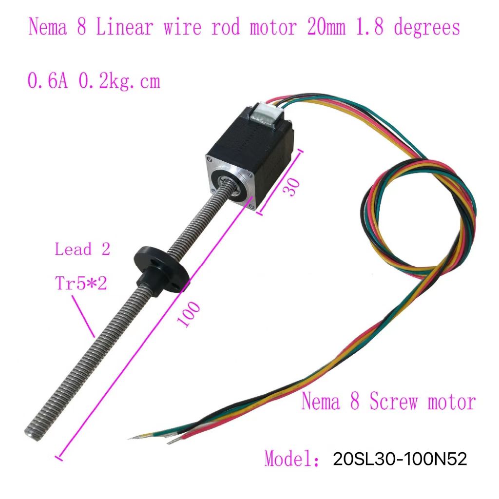 Lead Screw Stepper - Nema8 Lineare Schrittmotoren 100mm Länge T5