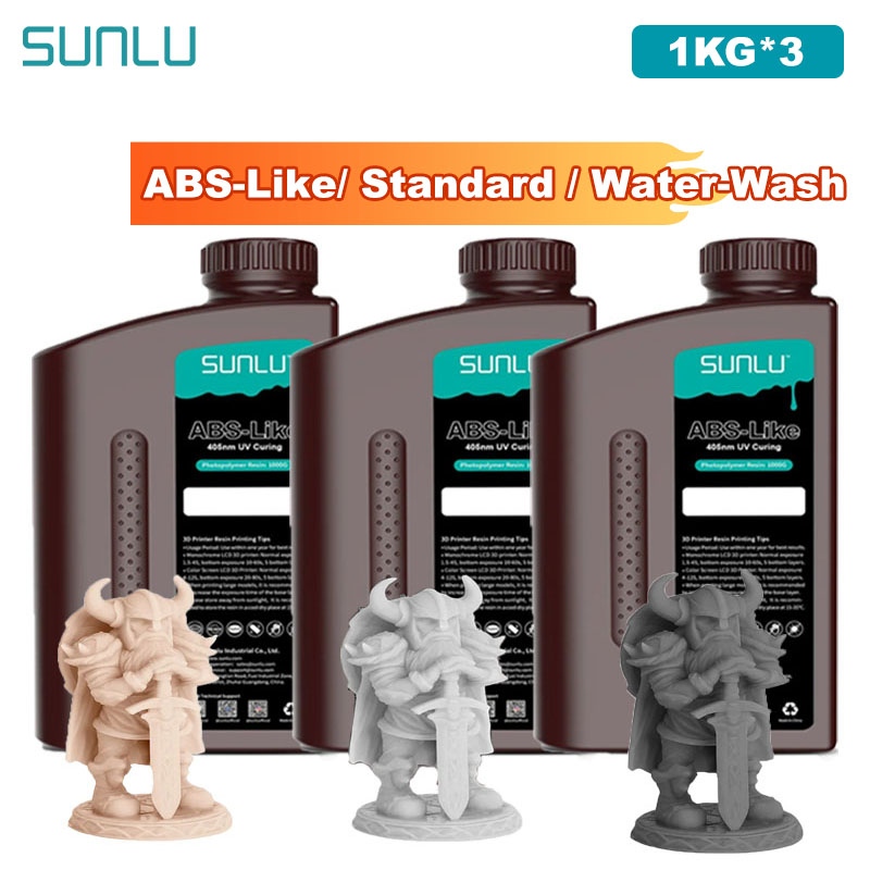 3D Printing Uv Resin - SUNLU 3 kg ABS-ähnliches/Standard-/Wasserwaschharz, 405 nm,