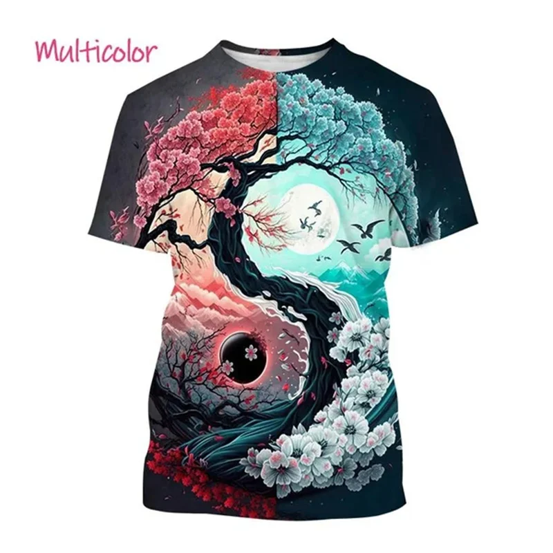 3D Printing Diagram - Chinesisches Tai Chi Muster T-Shirt Herren