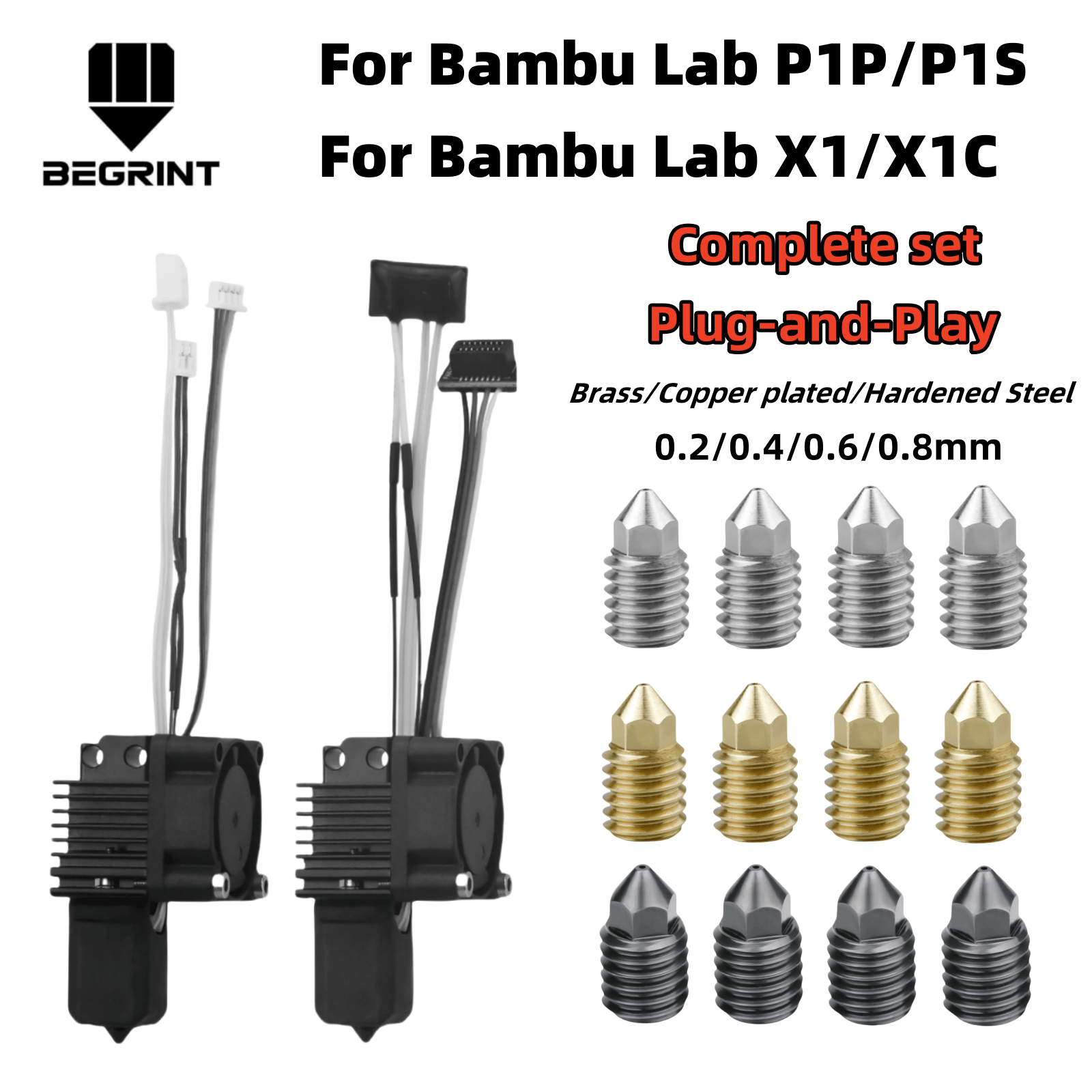 Für Bambu Lab X1C P1P P1S Komp – Nozzle 0.4Mm Hardened Bewertung und Preis